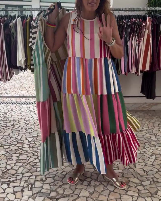 Robe Sans Manches Col Rond