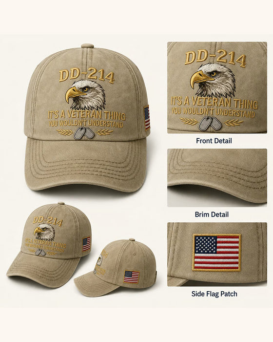 Casquette DD-214 Ancien Combattant Brodée 3D
