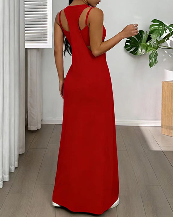 Ensemble Robe Unie Deux Pièces
