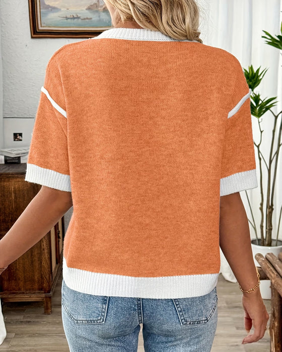 Knit Top Tridimensionnel Fleuri
