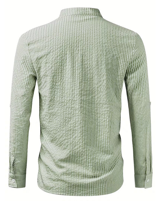 Chemise Col Dressé Rayé Homme