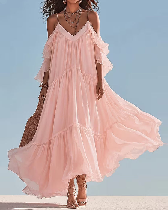 Robe Camisole Volant Décontractée