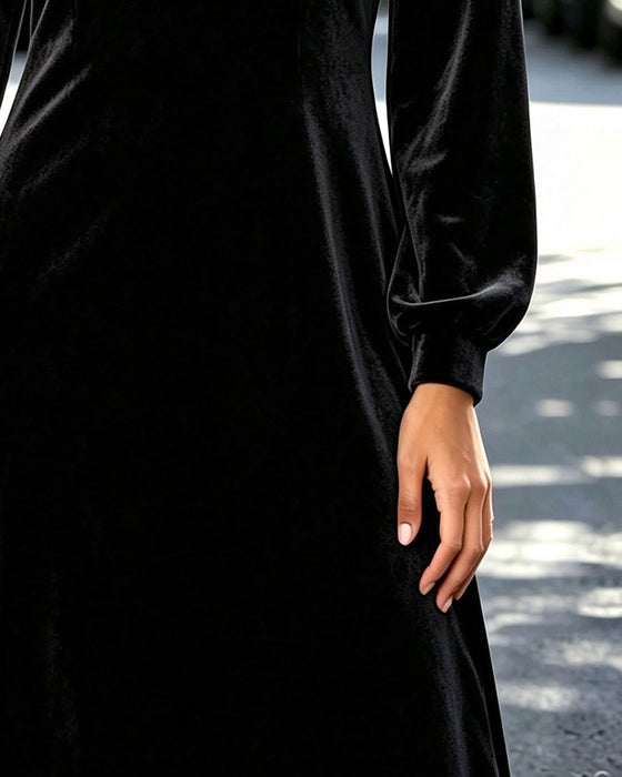 Robe Col Rond Bouton Sheer Ligne A