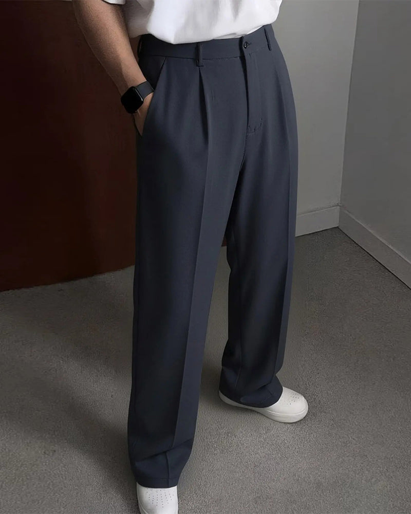Pantalon Homme Poche Plissé Droit