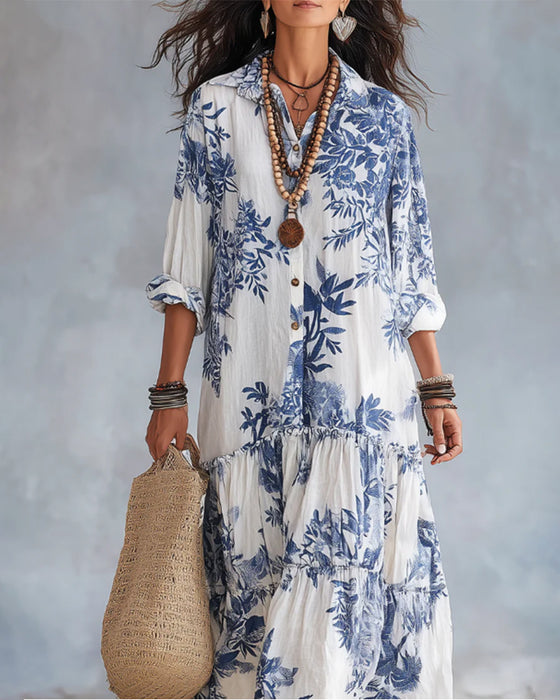 Robe Décontractée Imprimée À Revers