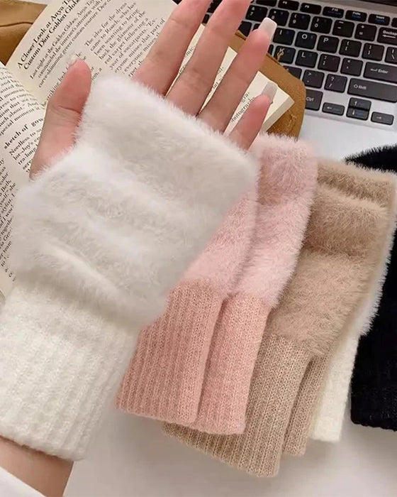 Gants Uni À La Mode Chaud