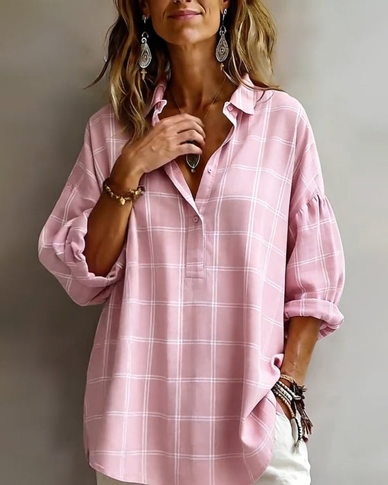 Chemise Revers à Carreaux Sophistiqué