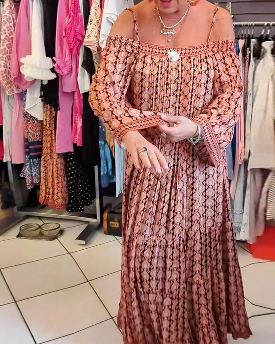 Robe Ample À Bretelles Style Bohème