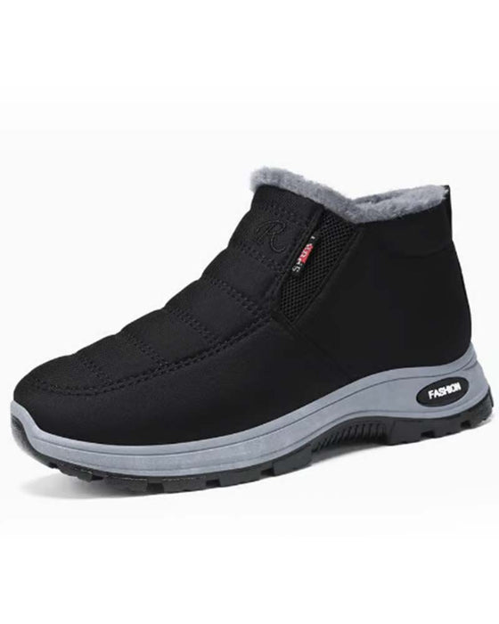Bottes De Neige Hivernales Doublées Épaisses, Chaussures Décontractées Chaudes À Enfiler Pour Femmes Et Hommes