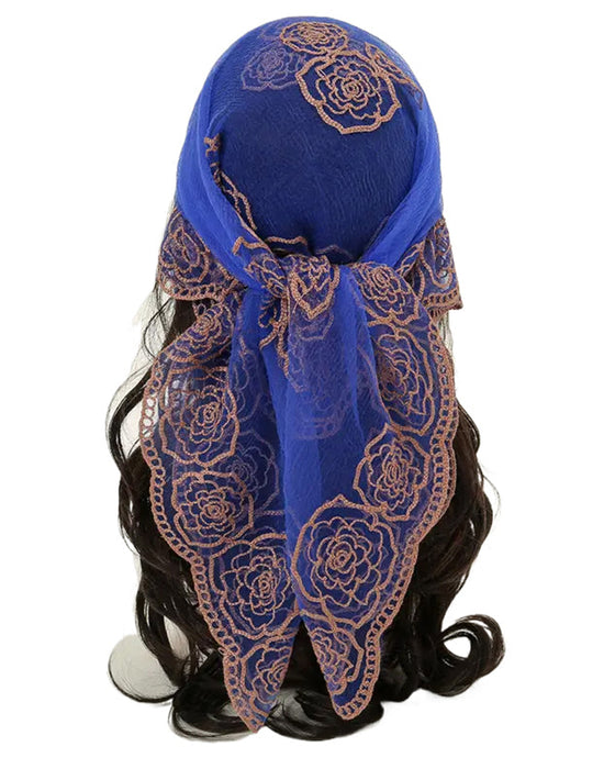 Bandana Floral Mesh Scallop Design