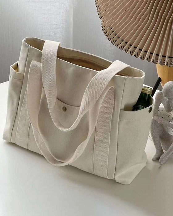 Sac en toile de grande capacité avec doubles poignées