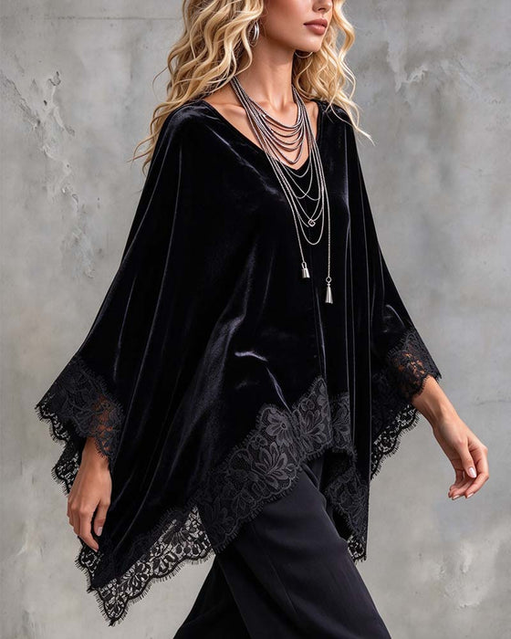 Haut Manche Cloche Dentelle Cape