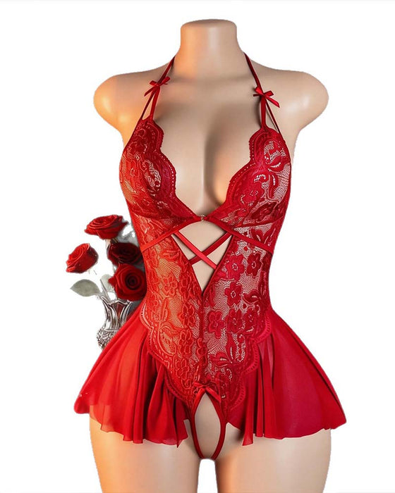 Lingerie Sexy Uni À Bretelles Croisées