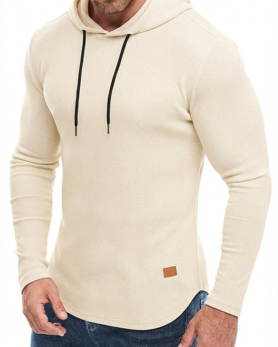 Sweatshirt Homme Unie Manches Longues Capuche