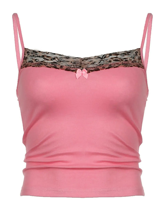 Haut Camisole Fille Épicée Imprimé Léopard Patchwork