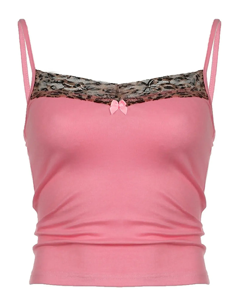 Haut Camisole Fille Épicée Imprimé Léopard Patchwork