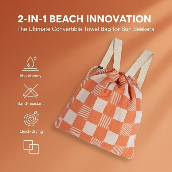 Sac De Plage Convertible 2-En-1 Pour Serviette