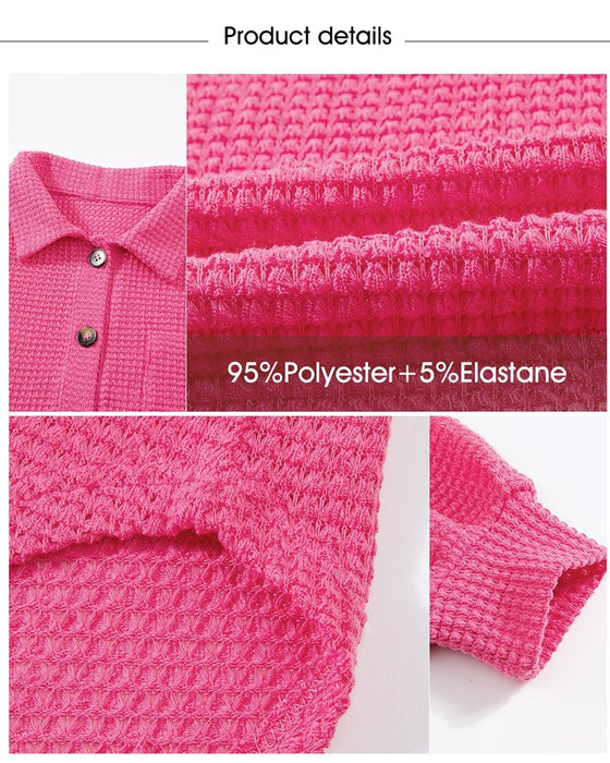 Chemisier Unie Boutonné Ample Revers