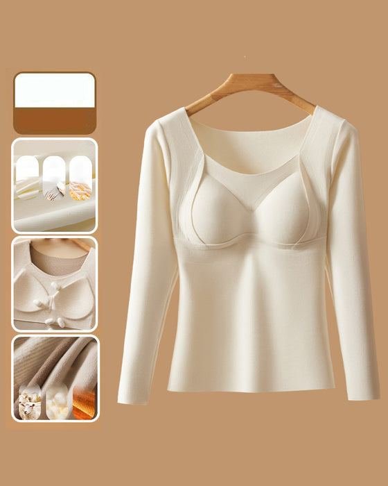 Sous-Vêtement Femme Haut Thermique Avec Coussinets De Soutien-Gorge