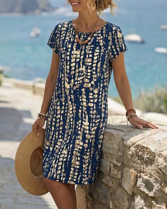 Robe Géométrique Imprimé Droit