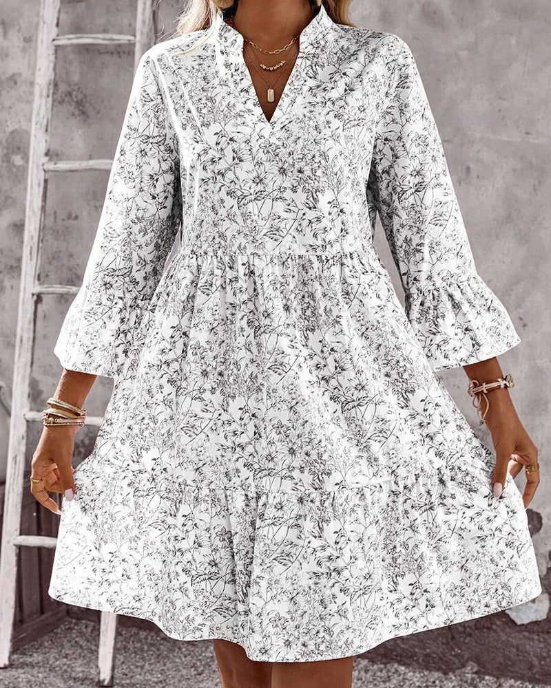 Robe Fleuri Col V Gâteau