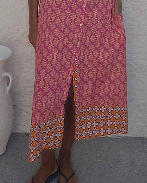 Robe Imprimé Géométrique Blé Chemise