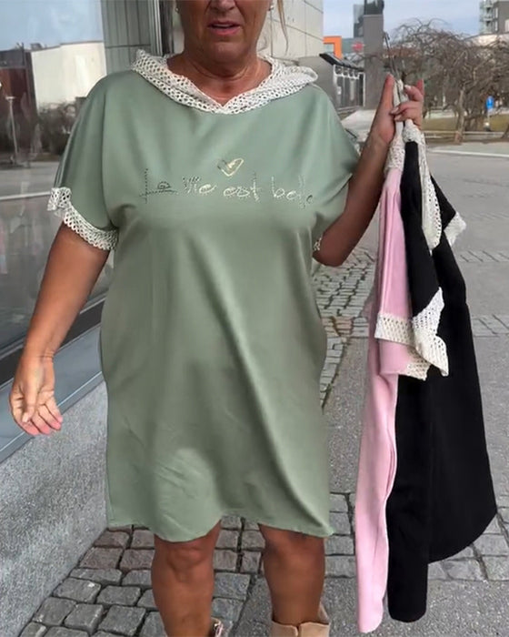 Robe Décontractée Lâche Avec Capuche