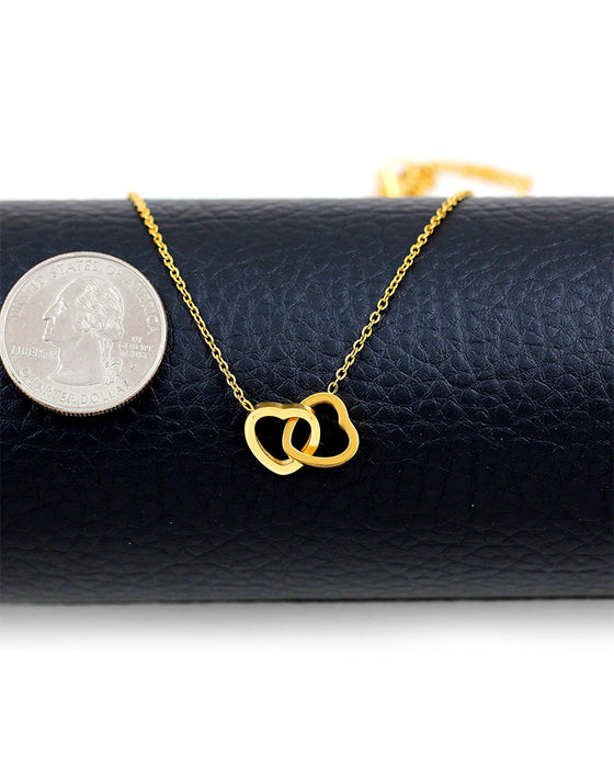 Collier Chaîne Os Double Cœur