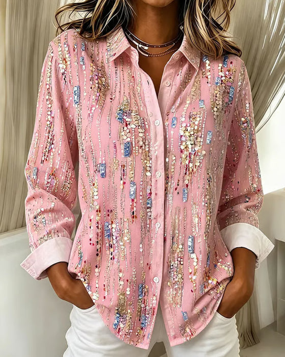 Chemise Colorée Revers Manche Longue