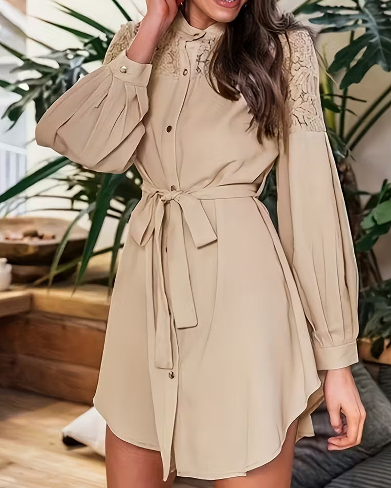 Robe Patchwork De Dentelle À La Mode