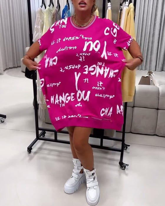 Robe Lâche Lettre Imprimé