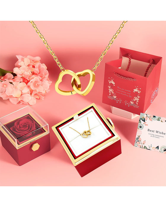 Collier Chaîne Os Double Cœur