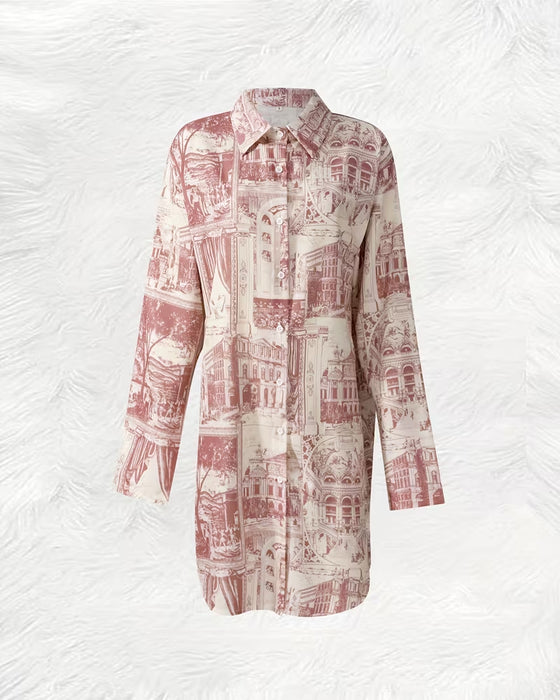 Robe Lâche Irrégulier Col Chemise