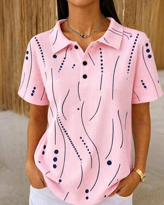 Blouse Col Polo Ligne Bouton