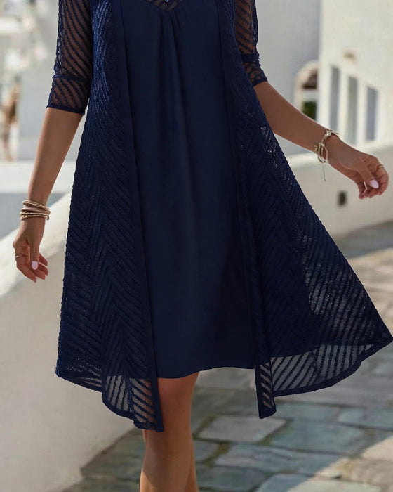 Robe Unie Creux Petit Col V