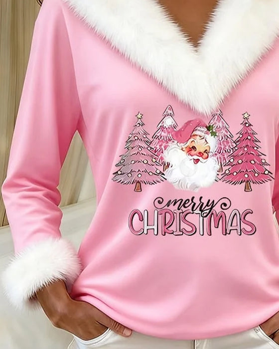 Haut À Grand Col En Fourrure Imprimé