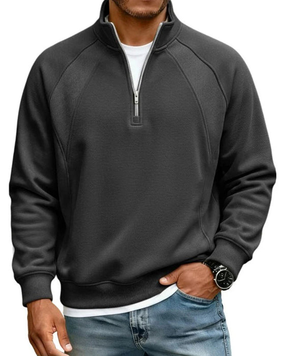 Sweat-Shirt Demi Zip Col Montant