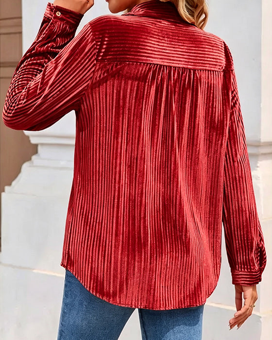Chemise Poche Manches Longues Rayée