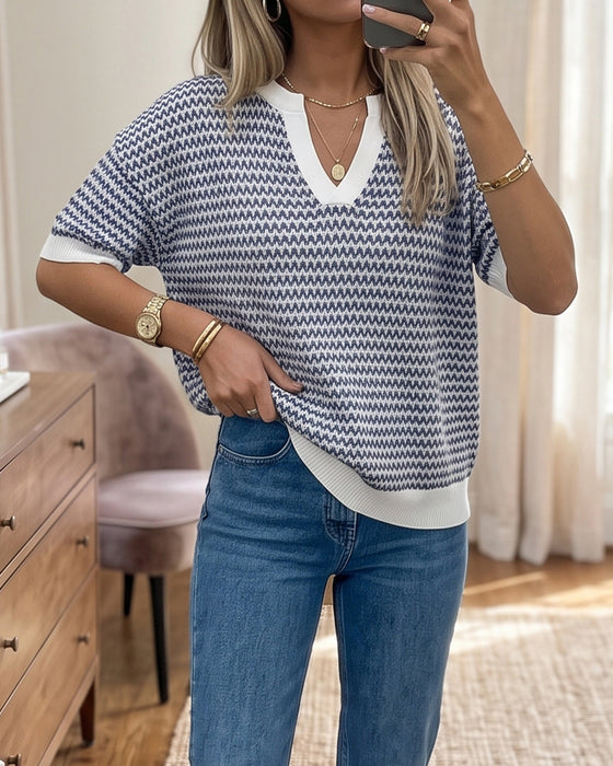 Pull Col V Tendance Décontracté