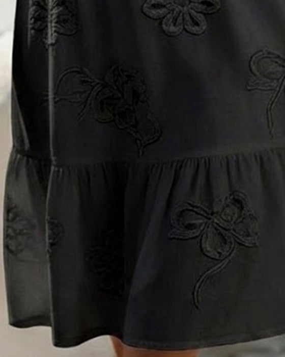 Robe Manche Bouffante Courte Floral