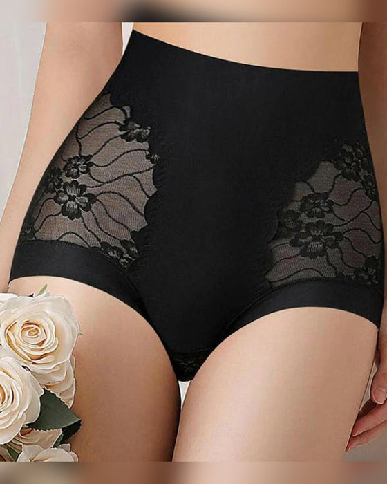 Sous-Vêtements Femme Taille Haute Dentelle Sans Couture Extensible Soyeux