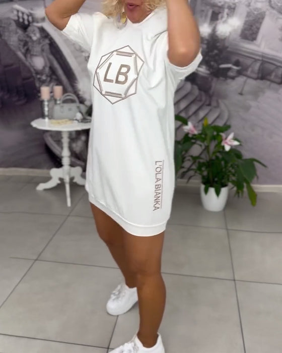 Robe À Capuche Imprimé Lettres Sport