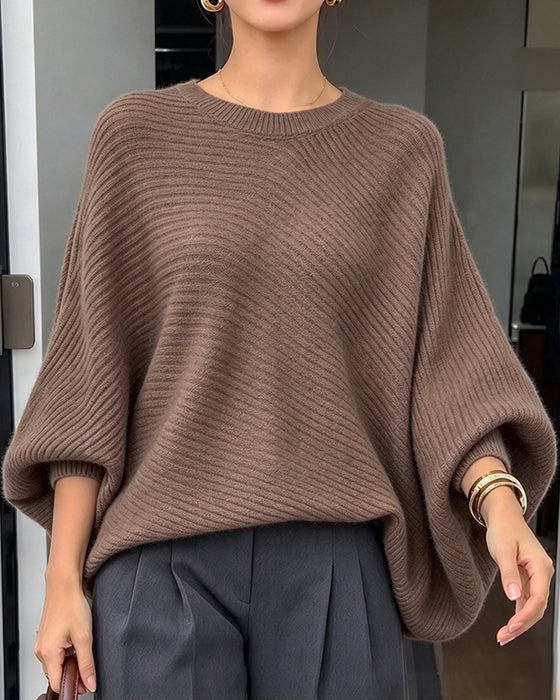 Pullover Élégant Manches Chauve-Souris