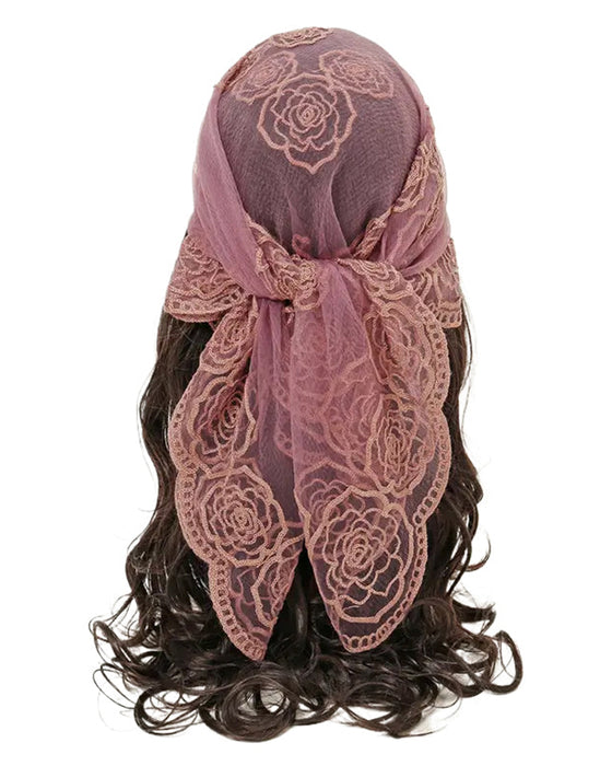 Bandana Floral Mesh Scallop Design