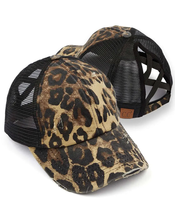 Casquette Ajustable Dos Croisé Denim Usé Baseball