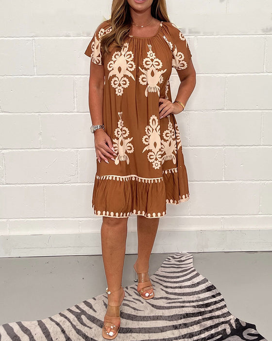 Robe imprimée à col rond