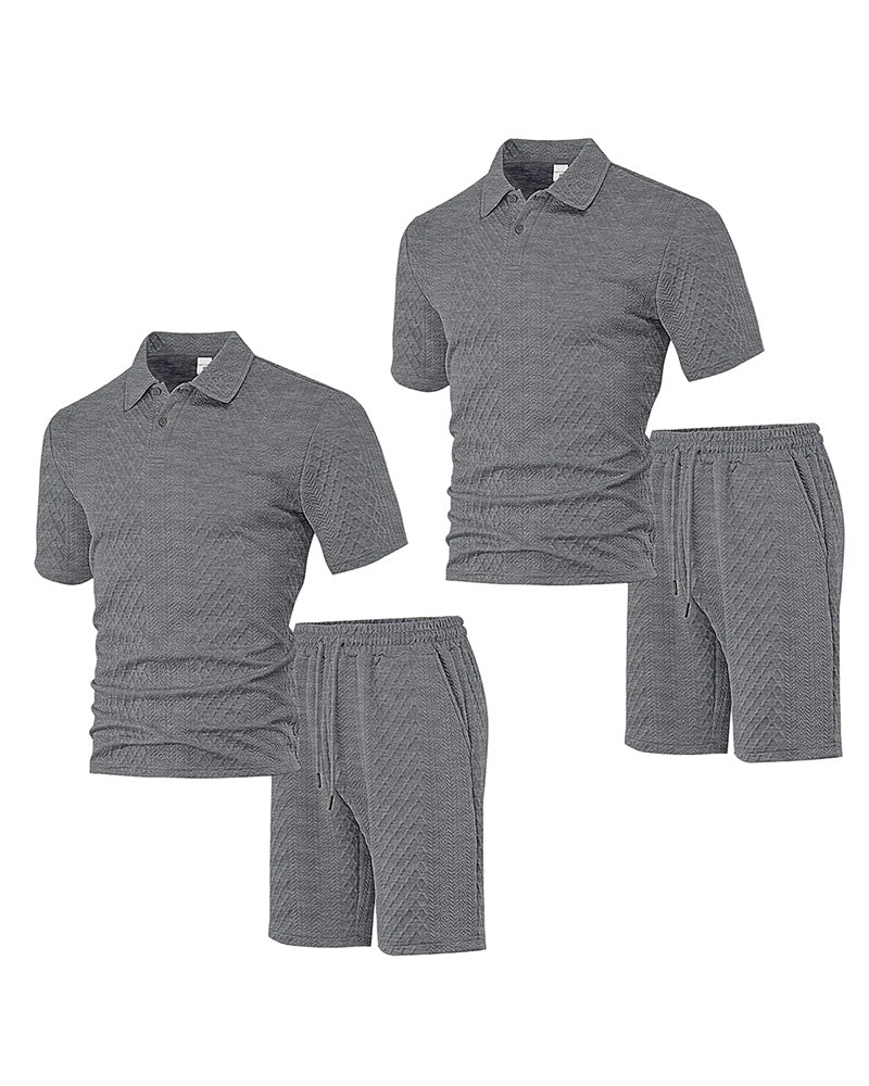 Ensemble 2 Pièces Pour Homme À Col Et Manches Courtes