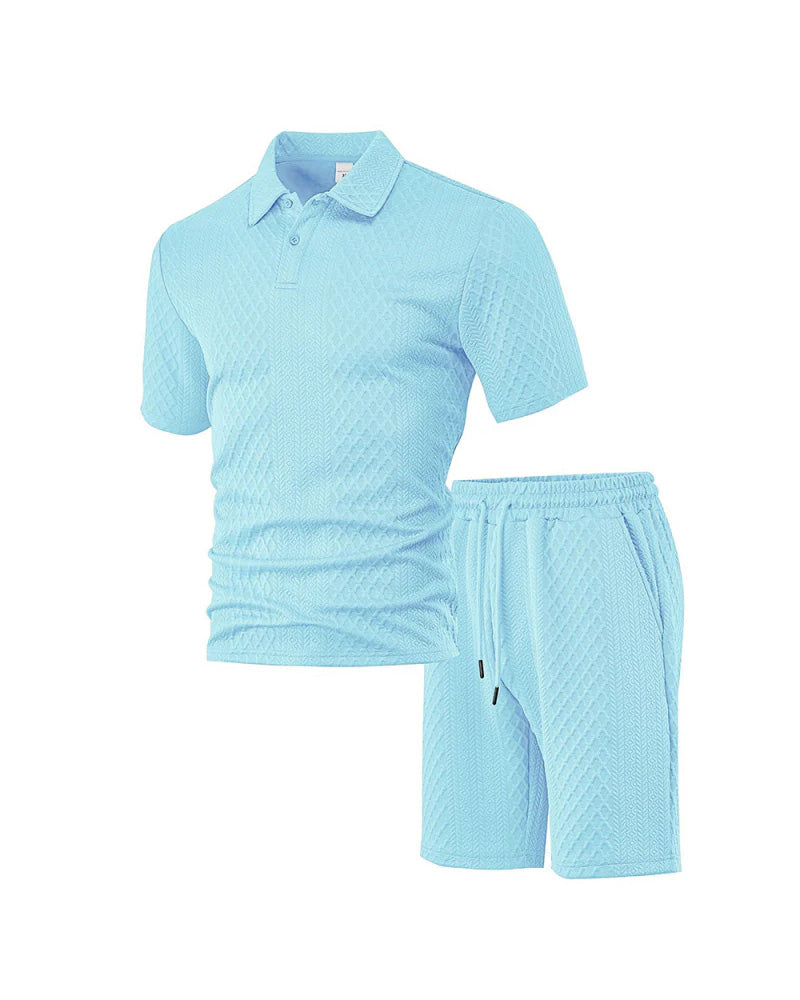 Ensemble 2 Pièces Pour Homme À Col Et Manches Courtes