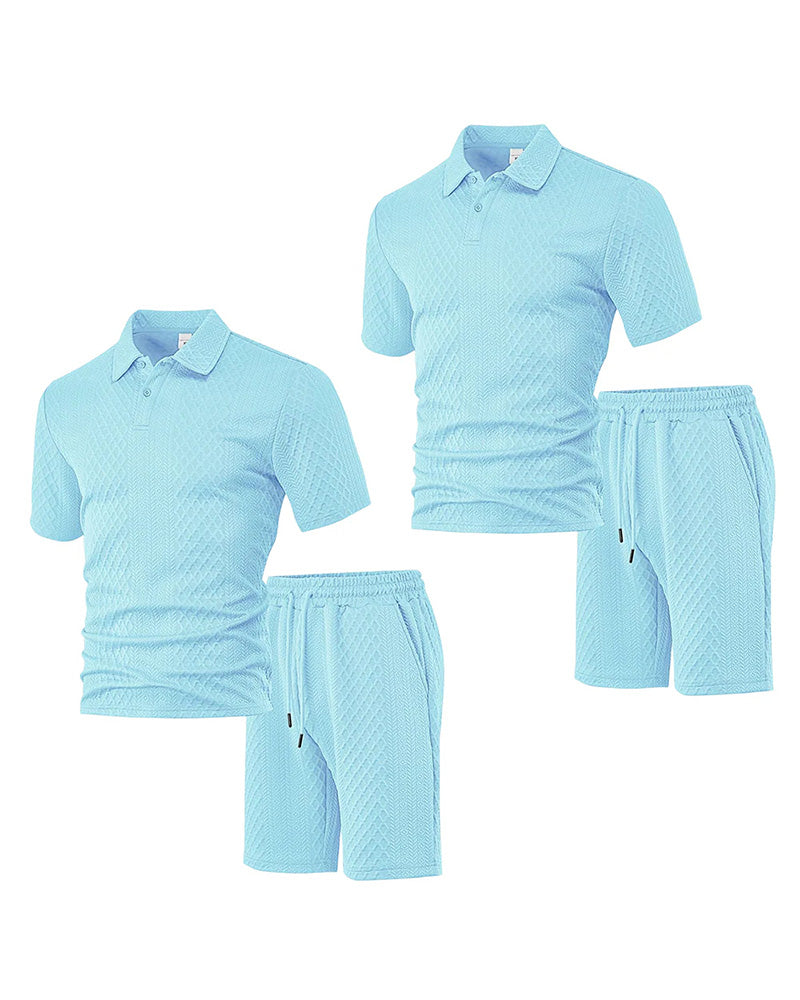Ensemble 2 Pièces Pour Homme À Col Et Manches Courtes