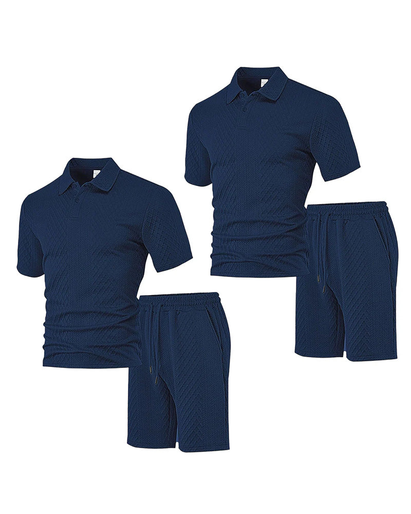 Ensemble 2 Pièces Pour Homme À Col Et Manches Courtes